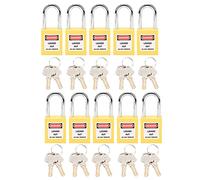 Cocoarm Cadenas de Consignation 38 Mm, Cadenas de sécurité, Isolation pour L’ingénierie Industrielle avec étiquette Inscriptible pour les Secteurs Chimique, électrique, Gazier, Pétrolier (YELLOW)