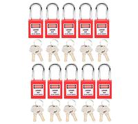 Cocoarm Cadenas de Consignation 38 Mm, Cadenas de sécurité, Isolation pour L’ingénierie Industrielle avec étiquette Inscriptible pour les Secteurs Chimique, électrique, Gazier, Pétrolier (rouge)