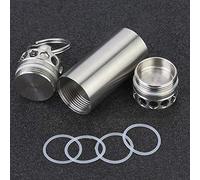 Cocoarm Capsule étanche, Bouteille de Pilule de Survie en Acier Inoxydable, Mini Porte-médicaments Durable pour le Camping et les Activités de Plein Air (Grande taille)