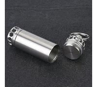 Cocoarm Capsule étanche, Bouteille de Pilule de Survie en Acier Inoxydable, Mini Porte-médicaments Durable pour le Camping et les Activités de Plein Air (M)