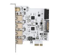 Cocoarm Carte d'extension PCI-E vers 4 Ports USB 3.0 et Type-C, Adaptateur USB PCI Express Universel avec Connecteur 19 Broches pour Un Transfert de Données à Grande Vitesse et Une Prise en Charge