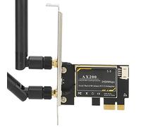 Cocoarm Carte WiFi Carte Fil PCIE avec Chipset AX200 Double Bande jusqu'à 2,4 Gbit/s Bluetooth 5.1 avec 2 Antennes 8 DBi pour Ordinateur de Bureau 10 64 Bits