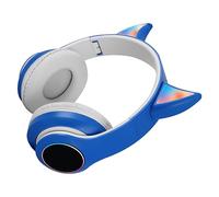 Cocoarm Casque Bluetooth sans Fil Pliable, Bleu | Écouteurs lumineux Bluetooth 5.3, design pliable et léger, pour enfants et adultes, filtre antibruit passif