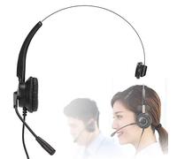 Cocoarm Casque d'ordinateur H500 ABS avec Prise 3,5 Mm et Microphone Réglable à 360 Degrés, Coussin d'oreille en Mousse à Mémoire de Forme pour Centre 'appels, Bureau, Communication en Ligne