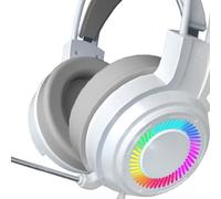 Cocoarm Casque Gaming PC avec Micro, Son 7.1 Circum-aural Blanc | Son surround 7.1 immersif, micro flexible intégré, confort circum-aural, filtre anti-bruit passif