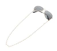 Cocoarm Chaîne de Lunettes en Fausses Perles Blanches, Porte-Lunettes Unisexe, élégant, en Alliage Léger, Lanière de Lunettes pour Hommes et Femmes avec Perles de