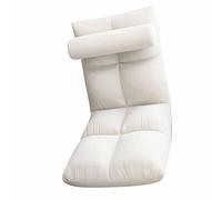 Cocoarm Chaise de Sol à Dossier Réglable avec Cadre en Métal et Housse en Flanelle, Siège Pliable pour, Lire, Méditer, Regarder la Télévision dans de Petits Espaces (White)