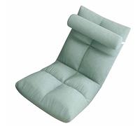 Cocoarm Chaise de Sol à Dossier Réglable avec Cadre en Métal et Housse en Flanelle, Siège Pliable pour, Lire, Méditer, Regarder la Télévision dans de Petits Espaces (Paon Bleu)