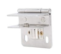 Cocoarm Charnière de Porte en Verre, Charnière de Porte d'armoire en Acier Inoxydable, Pince en Verre 46 X 49 X 29 Mm, Clip sans Poinçon avec Joint Antidérapant pour Armoires en, Vitrines,