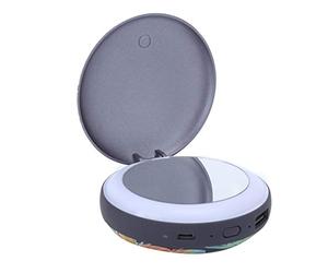 Cocoarm Chauffe-Mains Chauffe-Mains Portable Chauffage électrique 6000mAh ABS Alliage d'aluminium 104 à 140F Chauffage Double Face 2 Niveaux Banque d'alimentation Miroir pour Voyage Camping Ski (#1)