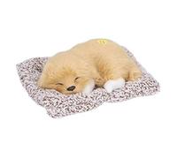 Cocoarm Chien Endormi Réaliste, Jouet de Simulation de Chiot Endormi en Peluche avec Son, 17 X 14 Cm en Plastique et Peluche, Décoration de la Maison, Cadeau d'anniversaire pour Les Enfants