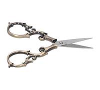 Cocoarm Ciseaux Rétro en Acier Inoxydable avec Motif Prune, Poignée Ergonomique pour la Broderie et le Toilettage des Sourcils, Prise en Main Facile de 5,5 Pouces (Bronze)