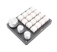 Cocoarm Clavier Macro personnalisé, Clavier Mécanique Filaire à 16 (White) | Commutateur Rouge, Conception Compacte de 5,2 Pouces, Connexion de Type C, Prend en Charge et OS X, Corps en Acrylique ABS