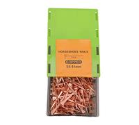 Cocoarm Clous en Fer à Cheval Clous de Sabot Plaqués Cuivre 250 Pièces avec Boîte en Plastique Haute Résistance à la Traction Épinglage Précis Pliage Facile pour Ferrer Les Chevaux Fermes d'élevage