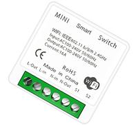 Cocoarm Commutateur de Maison Intelligente 16 A, Mini Commutateur Intelligent PC V0 Wifi avec TéléCommande APP, Commande Vocale, Restauration de l'alimentation, Contrôle Bidirectionnel pour