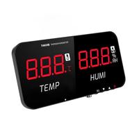 Cocoarm Compteur de Température et d'humidité Industriel Thermomètre Hygromètre à Affichage LED ABS avec Sonde Externe de 5 M Alarme d'écran de 13 Pouces pour Entrepôt de Bureau à Effet de Serre