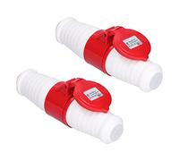 Cocoarm Connecteur de Prise Industriel PA66 Connecteur d'alimentation Industriel à 5 broches en Laiton 16A 380V à 415V IP44 Fiches et Prises Mâles Femelles Triphasées pour Utilisation Ferroviaire