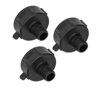 Cocoarm Connecteur de Réservoir IBC, Adaptateur de Vidange en Plastique ABS G3 4 Filetage, Joint intégré, Joint étanche, Lot de 3 Raccords de Valve de Remplacement pour Réservoirs IBC et Barils de