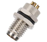 Cocoarm Connecteur M8 Connecteur de Prise en Laiton nickelé 4 Broches IP67 Montage sur Panneau avec Joint en Résine époxy 4A 250V pour le Câblage Industriel de l'électronique Grand Public