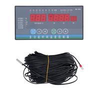 Cocoarm Contrôleur de Température Numérique ABS Contrôleur de Température Intelligent Sortie de Relais à 8 Canaux 110 à 230 V avec Sonde de 98,43 Pieds pour Installation de Panneau de Pompe de