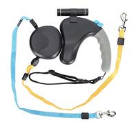 Cocoarm Corde de Traction à Double Tête pour Animaux de Compagnie, Laisse Double Réfléchissante à Lumière LED pour Chien, Longueur Réglable pour des Promenades Pratiques avec Deux Chiens (Black)