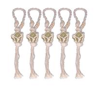 Cocoarm Cordon de Collier Support de Pierre Vide, Corde de Coton Tissée à la Main Cordon de Support de Cristal de Quartz 5 Pièces Sac en Filet de Pendentif Réglable pour la Fabrication de Bijoux de