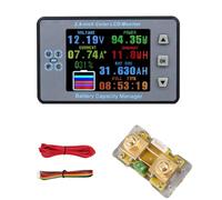 Cocoarm Coulomètre à écran LCD Coulombmètre 2,4 Pouces Écran Couleur 8 à 100 V 500 A Fonction de Mémoire de Détection de Courant Bidirectionnel pour Système Solaire RV Moniteur de Batterie de Vélo
