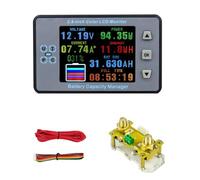 Cocoarm Coulomètre à écran LCD Coulombmètre 2,4 Pouces Écran Couleur 8 à 100 V 500 A Fonction de Mémoire de Détection de Courant Bidirectionnel pour Système Solaire RV Moniteur de Batterie de Vélo