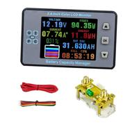 Cocoarm Coulomètre Coulomètre à écran LCD 2,4 Pouces Affichage Couleur Tension Compteur de capacité de Courant 8 à 100 V Fonction de Mémoire de Courant Bidirectionnelle pour la de la Batterie de (#6)