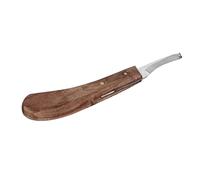 Cocoarm Couteau à Sabot de Cheval en Acier au Carbone Fin, Lame Incurvée de 21,8 Cm, Manche Ergonomique en Bois, Outil à Main Gauche pour Maréchaux Agricoles et Chevaux Ordinaires