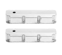 Cocoarm Couvercles de Soupape en Alliage d'aluminium Fabriqués, Couvercles de Cylindre Soudés et Polis, Trou d'aération de 1 1 4 Pouces ID, Guide de Joint de 3 75 Pouces de Haut pour Moteurs V8
