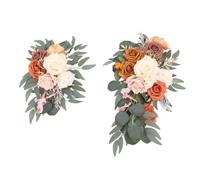 Cocoarm de Mariage Artificielle Fleurs en Soie et PE Décor d' de Mariage 2 Pièces Grand 19,7 X 11,8 Pouces Petit 11,8 X 9, Pouces pour la Décoration de Panneaux de Bienvenue de Intérieur et