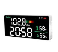 Cocoarm Décibelmètre LED WiFi Sonomètre Mural 11 Pouces Écran ABS 4 en 1 DBA Température Humidité Moniteur de Temps pour Salle de ureau, Atelier