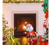 Cocoarm Décorations de Ballons de Noël Kit d' de Guirlande de Ballons de Noël en Latex en or Vert Rouge Blanc, Thème Renne avec Installation Rapide et Supplémentaires pour les Fêtes de Vacances