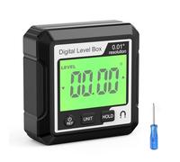 Cocoarm Détecteur d'angle Numérique avec écran LCD rétroéclairé, Base Magnétique, Inclinomètre à 90 Degrés pour le Travail du Bois et la Réparation Automobile (noir et blanc)