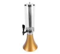 Cocoarm Distributeur de Bière, Tour de Boisson de 3 L avec Colonne de Glace en Acier Inoxydable et Double Lumière, Distributeur de Boisson en Plastique doré avec Robinet pour Service de Table de Bar