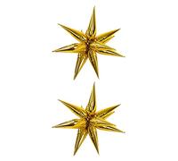 Cocoarm Ensemble de Ballons en Forme d'étoile d'explosion, 24 Ballons en Aluminium, de Fête Dorés Auto-scellants Réutilisables pour Mariage, Anniversaire, Fête Prénatale, Remise de Diplôme,