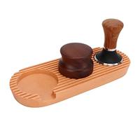 Cocoarm Ensemble de Bourrage de café, Kit de Distributeur de Doseur de café en Hêtre et Noyer avec Station Antidérapante, Base à 4 Fentes, Support de Porte-filtre pour de Cuisine à Domicile (Socle