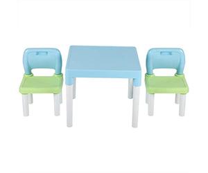 Cocoarm Ensemble de Chaises de Table pour Enfants, en Plastique PP, Conception Confortable, Assemblage Facile, Multi-Usage pour l'apprentissage et Les Arts (Bleu Vert)