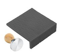 Cocoarm Ensemble de Doseurs à café avec Poignée en Hêtre de 58 Mm, avec Tapis de Bourrage en Silicone gaufré, Base en Acier Inoxydable, pour la Maison, le café, le, le Coin du Comptoir (BLACK)
