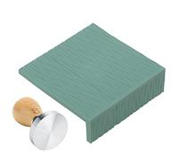 Cocoarm Ensemble de Doseurs à café avec Poignée en Hêtre de 58 Mm, avec Tapis de Bourrage en Silicone gaufré, Base en Acier Inoxydable, pour la Maison, le café, le, le Coin du Comptoir (GREEN)