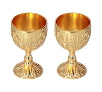 Cocoarm Ensemble de Gobelet, 2pcs 30 Ml, Ornements Rétro D'or Européens pour la Collection de Voyages de Décoration de Maison (citrouille d'or)