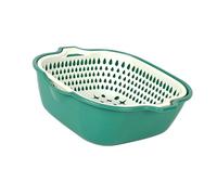 Cocoarm Ensemble de Passoire de Cuisine en Plastique à Double Couche, 2 Tailles pour Laver et égoutter les Fruits et Légumes avec Bassin emboîté pour une Utilisation en Cuisine à Domicile (Grand