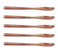 Cocoarm Ensemble de Petites Cuillères en Bois 5 Pièces Cuillère à Glace à Tête étroite en Bois Composite 8,1 X 0,7 X 0,3 Po Finition Lisse pour Enfants Riz Dessert Pastèque Cuisine à Domicile