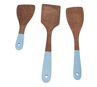 Cocoarm Ensemble de Spatules à Frire en Bois, Spatule en Bois de wengé, 3 Spatules de Cuisine à Long Manche pour Poêles Antiadhésives, Tourneur de Cuisson Résistant à la Chaleur pour la Friture et