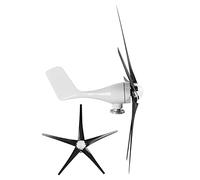 Cocoarm Éoliennes 300 W Générateur de Vent en Alliage et Plastique 5 Pales 12 V 24 V 48 Aimant Permanent à Faible Bruit pour les Maisons, les Fermes, les Ateliers, Utilisation de l'énergie Hors (24V)