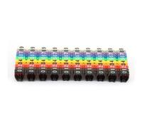 Cocoarm Étiquettes du Numéro de Fil, Marqueurs de Câbles en Plastique pour une Identification Facile, Ensemble de Tubes coloré, 100 Pièces pour la Maison et le Bureau (100pcs KCM-6 mm 6 mètres carrés)