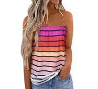 Cocoarm Femmes été Sexy Bustier Tubulaire épaules Dénudées Hauts sans Manches sans Bretelles Bandeau Boob Blouse Chemise Gilet de Plage Haut Bandeau Tube Chemise(S-Multicolore)