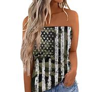 Cocoarm Femmes été Sexy Bustier Tubulaire épaules Dénudées Hauts sans Manches sans Bretelles Bandeau Boob Blouse Chemise Gilet de Plage Haut Bandeau Tube Chemise(S-Numéro 1)