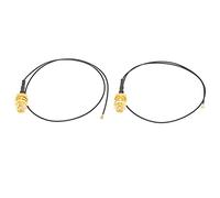 Cocoarm Filetage Féminin RP-SMA à Renforcement élevé 4 à RP-SMA pour L'antenne Externe M.2, Longueur de Câble de 30 Cm, Compatible avec Les Cartes NGFF 802.11 sans Câble, Femme, Paquet avec 2